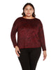 Plus Size Shiny Zebra Jacquard Sweater - thumbnail