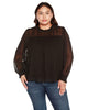 Plus Size Gathered Chiffon Top - thumbnail