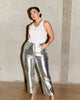 Silver Vegan Leather Trouser - thumbnail
