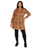 Plus Size Animal-Inspired Stripe Duster - thumbnail