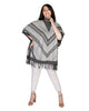 Plus Size Chevron Fringe Poncho - thumbnail