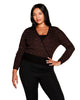Plus Size Lurex Wrap Sweater - thumbnail