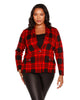 Plus Size Plaid Sweater Blazer - thumbnail