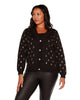 Plus Size Paisley Print Sweater Cardigan - thumbnail