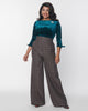 Unique Vintage Charcoal Windowpane High Waist Pants - thumbnail