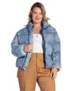 Polaris Womens Plus Size  Indigo Tencel Puffer Jacket - thumbnail