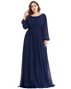 Chiffon High Empire Waist Puff Sleeve Mother Dress - thumbnail