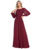 Chiffon High Empire Waist Puff Sleeve Mother Dress - thumbnail
