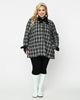 Smak Parlour Black & White Plaid Bows Topper Coat - thumbnail