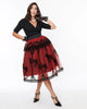 Unique Vintage Burgundy Carousel Brilliance Swing Skirt - thumbnail