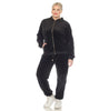Plus Size 2-Piece Velour with Faux Leather Stripe - thumbnail