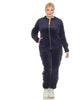 Plus Size 2-Piece Velour with Faux Leather Stripe - thumbnail