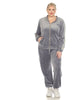 Plus Size 2-Piece Velour with Faux Leather Stripe - thumbnail