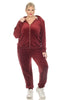 Plus Size 2-Pc Velour Tracksuit Set - thumbnail