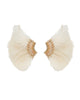 Lux Mini Madeline Feather Earrings- White - thumbnail
