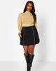 After Hours Zipper Splits Mini A Line Skirt - thumbnail