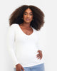 Essential V Neck Top - White - thumbnail