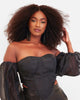 Maya Tulle Sleeve Sheer Corset Top - thumbnail