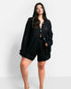Zuri Crochet Oversized Button Front Blouse - thumbnail