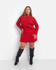 Posey Knit Mini A Line Skirt - Red - thumbnail