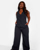 Office Babe Wide Leg Trousers - Black - thumbnail