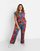 Rikki Knit Floral Print Wide Leg Pants W. Pockets - thumbnail
