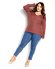 Simple V-Neck Sweater Top - thumbnail