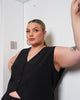 Office Babe Button Up Vest - Black - thumbnail