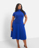 Queen Bae Turtleneck Skater Midi Dress - Royal Blue - thumbnail