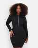 Pressure Long Sleeve Zipper Bodice Bandage Mini Dress - Black - thumbnail