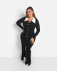 Eleanor Knit Contrast Collar Midi Bodycon Dress - thumbnail