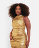 Montana Metallic Ruched Maxi Bodycon Dress - thumbnail