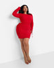 Scorpio Popcorn Smocking Cut Out Mini Bodycon Dress - Red - thumbnail