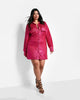Sapphire Sequin Oversized Shirt Dress - thumbnail