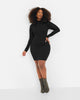 Believe Me Mesh Long Sleeve Mini Bodycon Dress - thumbnail
