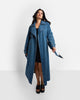 Livie Denim Longline Trench Coat - Medium Blue - thumbnail