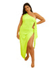 Kala Adjustable Side Strap Maxi Dress - Neon Green - thumbnail