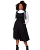 Hand It Over Ribbed Overall Skater Midi Dress W. Pockets - thumbnail