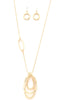Oval Pendant Metal Necklace - thumbnail