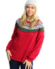 Christmas Red Terry Hacci Color Block Pullover - thumbnail