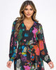 Printed Long Sleeve Mini Dress With Belt - thumbnail