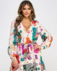 Printed Long Sleeve Mini Dress With Belt - thumbnail