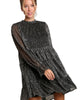 Metallic Pleats Shimmer Tiered Dress - thumbnail