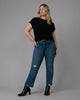 Women's DENVER-DIS High Rise Straight Jeans - thumbnail