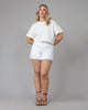 Women's LIANA-WHT High Rise Shorts - thumbnail