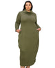 Lana Cowl Turtle Neck Pocket Sweater Dress - thumbnail