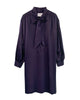 The Marion Tie Neck Dress in Eggplant - thumbnail