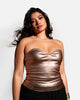 Ezra Metallic Sweetheart Top - Champagne - thumbnail