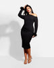 Presley Feather Cuff Midi Bodycon Dress - thumbnail
