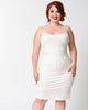 Unique Vintage Short White Stretch Slip - thumbnail